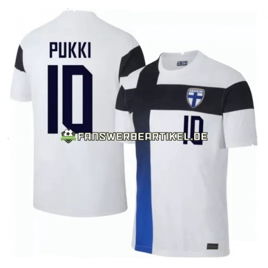 Teemu Pukki 10 Euro 2020 Trikot Finnland Herren Heimausrüstung Kurzarm