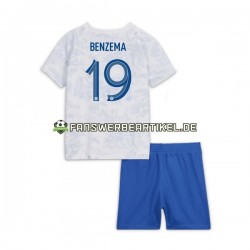 Benzema 19 Trikot Frankreich Kinder Auswärtsausrüstung WM 2022 Kurzarm