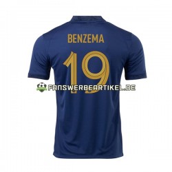 Benzema 19 Trikot Frankreich Herren Heimausrüstung WM 2022 Kurzarm