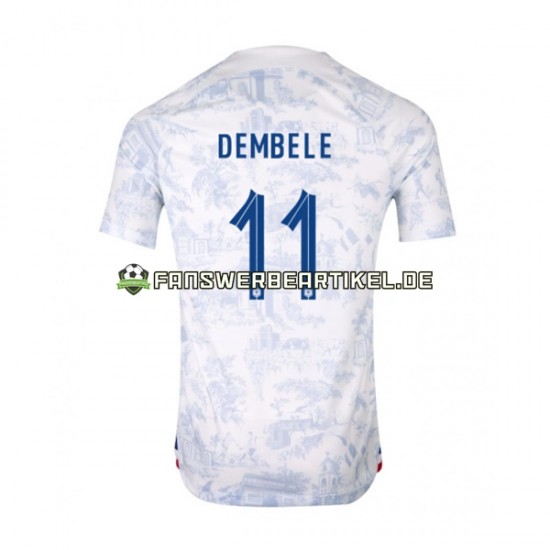 Dembele 11 Trikot Frankreich Herren Auswärtsausrüstung WM 2022 Kurzarm