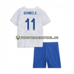 Dembele 11 Trikot Frankreich Kinder Auswärtsausrüstung WM 2022 Kurzarm