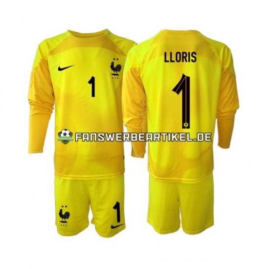 Hugo Lloris 1 Torwart Trikot Frankreich Kinder Ausweich ausrüstung WM 2022 Langarm