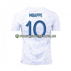 Mbappe 10 Trikot Frankreich Herren Auswärtsausrüstung WM 2022 Kurzarm