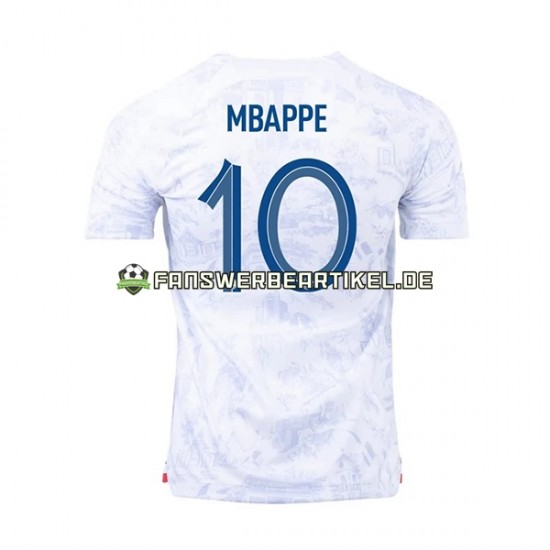 Mbappe 10 Trikot Frankreich Herren Auswärtsausrüstung WM 2022 Kurzarm