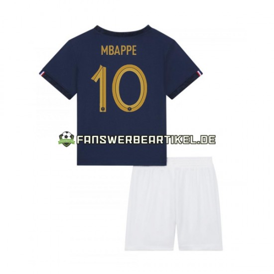 Mbappe 10 Trikot Frankreich Kinder Heimausrüstung WM 2022 Kurzarm