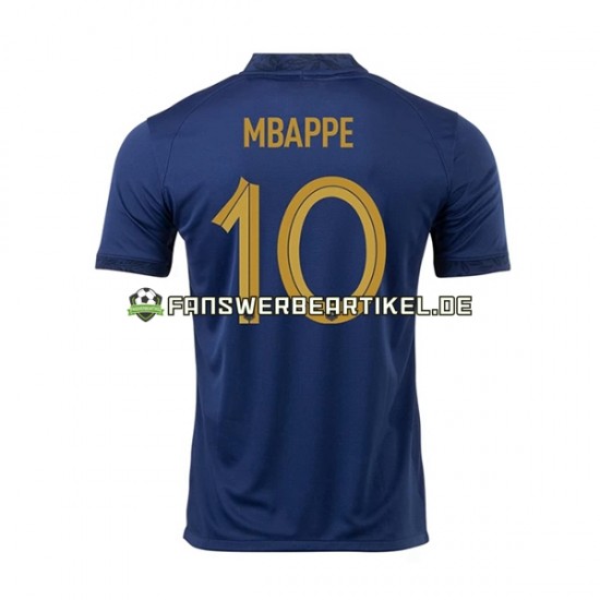 Mbappe 10 Trikot Frankreich Herren Heimausrüstung WM 2022 Kurzarm