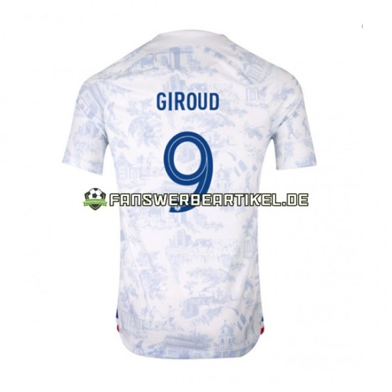 Olivier Giroud 9 Trikot Frankreich Herren Auswärtsausrüstung WM 2022 Kurzarm