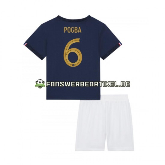 Pogba 6 Trikot Frankreich Kinder Heimausrüstung WM 2022 Kurzarm