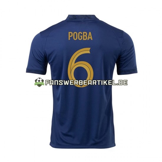 Pogba 6 Trikot Frankreich Herren Heimausrüstung WM 2022 Kurzarm