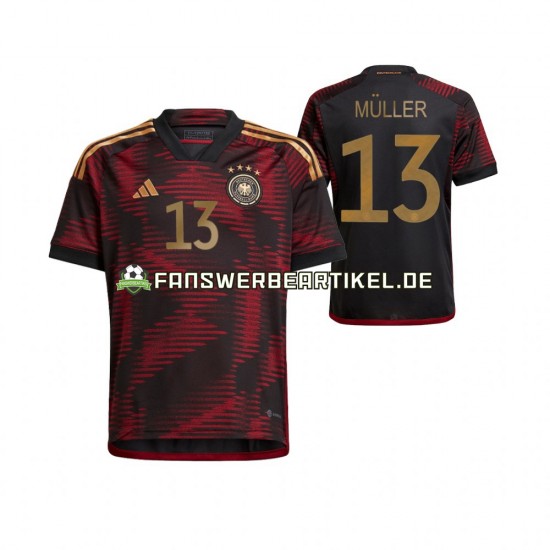 Thomas Muller 13 Trikot Deutschland Herren Auswärtsausrüstung WM 2022 Kurzarm