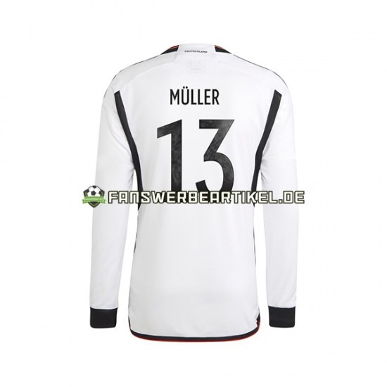 Thomas Muller 13 Trikot Deutschland Herren Heimausrüstung WM 2022 Langarm