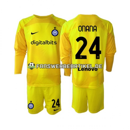 Andre Onana 24 Torwart Trikot Inter Mailand Kinder Auswärtsausrüstung 2022-2023 Langarm