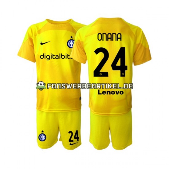 Andre Onana 24 Torwart Trikot Inter Mailand Kinder Auswärtsausrüstung 2022-2023 Kurzarm