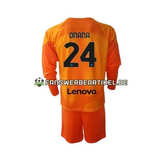 Andre Onana 24 Torwart Trikot Inter Mailand Kinder Viertes ausrüstung 2022-2023 Langarm