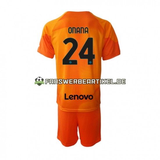 Andre Onana 24 Torwart Trikot Inter Mailand Kinder Viertes ausrüstung 2022-2023 Kurzarm