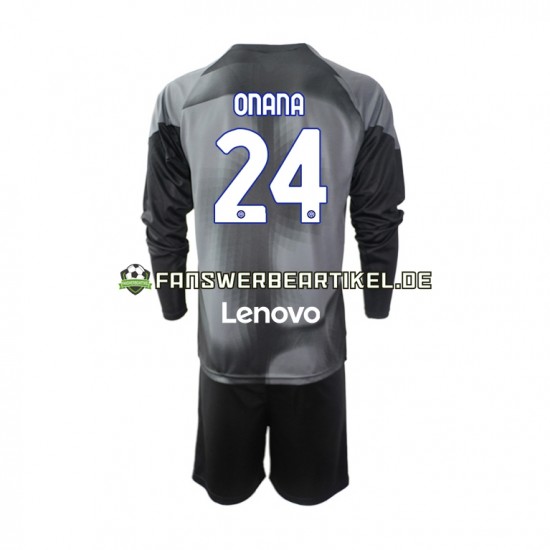 Andre Onana 24 Torwart Trikot Inter Mailand Kinder Heimausrüstung 2022-2023 Langarm