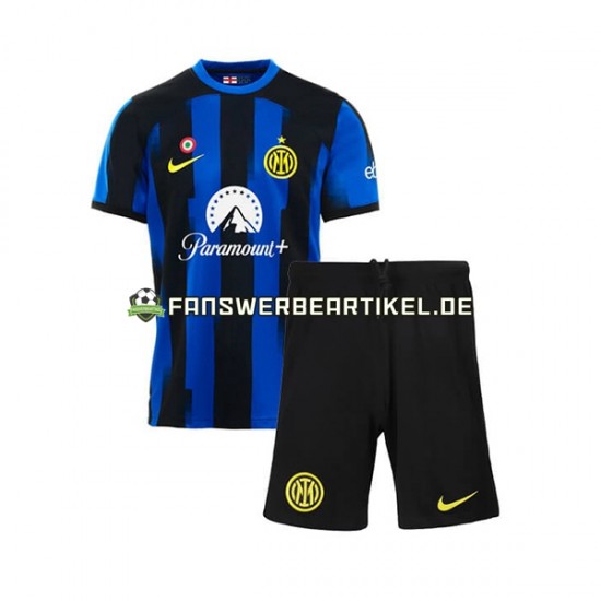 Trikot Inter Mailand Kinder Heimausrüstung 2023-2024 Kurzarm