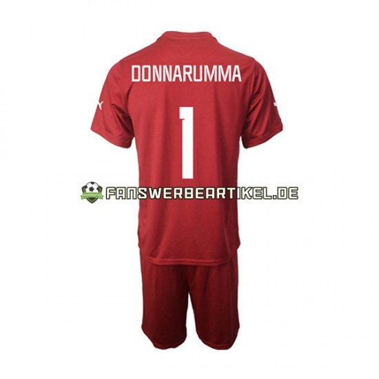 Donnarumma 1 Torwart Trikot Italien Kinder Auswärtsausrüstung 2022-2023 Kurzarm