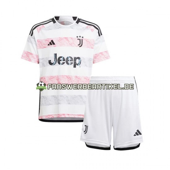 Trikot Juventus Turin Kinder Auswärtsausrüstung 2023-2024 Kurzarm