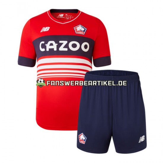 Trikot LOSC Lille Kinder Heimausrüstung 2022-2023 Kurzarm