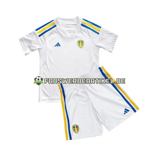 Trikot Leeds United Kinder Heimausrüstung 2023-2024 Kurzarm