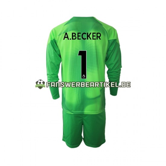 A.Becker 1 Torwart Trikot Liverpool Kinder Ausweich ausrüstung 2022-2023 Langarm