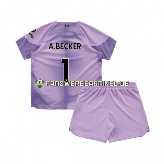 Alisson Becker 1 Torwart Trikot Liverpool Kinder Heimausrüstung 2022-2023 Kurzarm