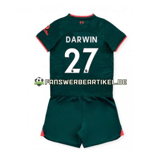 Darwin Nunez 27 Trikot Liverpool Kinder Ausweich ausrüstung 2022-2023 Kurzarm