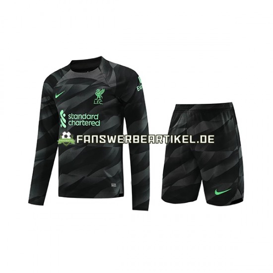 Torwart Trikot Liverpool Kinder Auswärtsausrüstung 2023-2024 Langarm