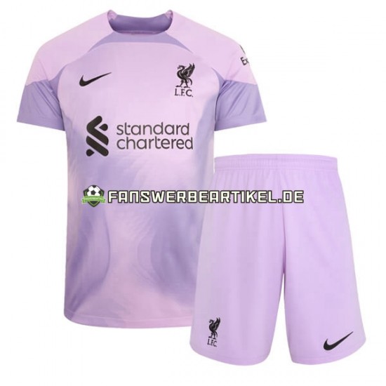 Torwart Trikot Liverpool Kinder Heimausrüstung 2022-2023 Kurzarm