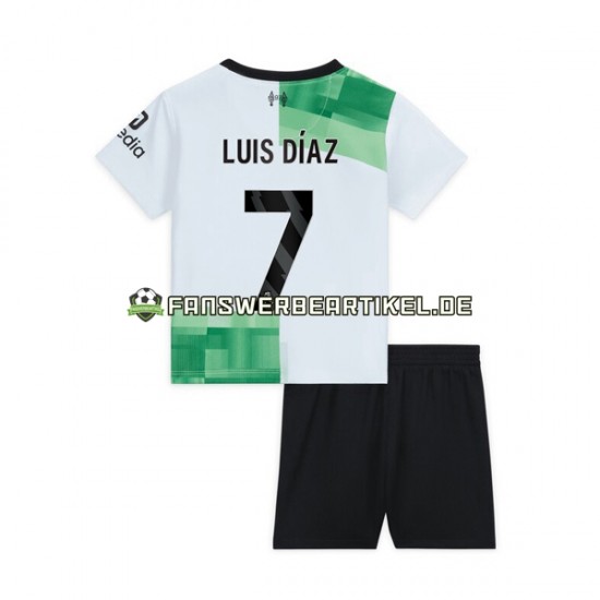 Luis Diaz 7 Trikot Liverpool Kinder Auswärtsausrüstung 2023-2024 Kurzarm