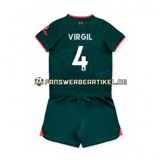 Virgil van Dijk 4 Trikot Liverpool Kinder Ausweich ausrüstung 2022-2023 Kurzarm