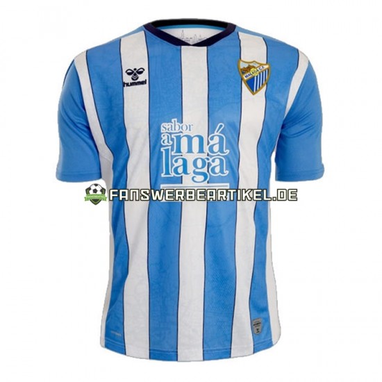 Trikot Málaga CF Herren Heimausrüstung 2022-2023 Kurzarm