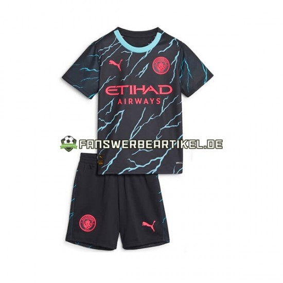 Trikot Manchester City Kinder Ausweich ausrüstung 2023-2024 Kurzarm