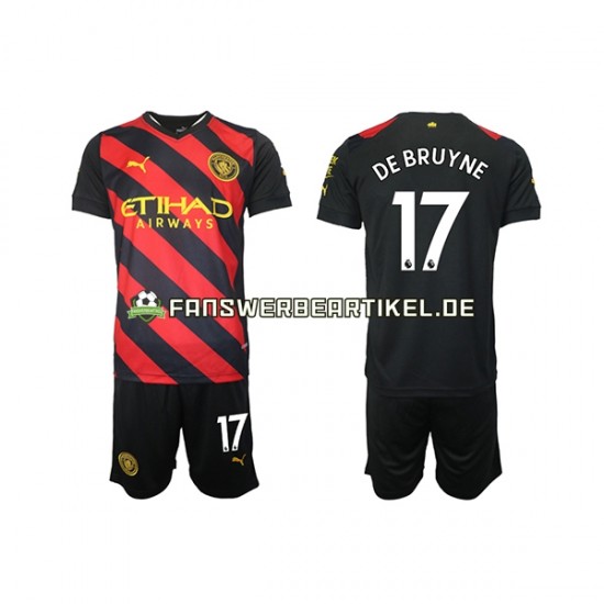 De Bruyne 17 Trikot Manchester City Kinder Auswärtsausrüstung 2022-2023 Kurzarm