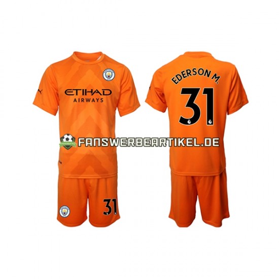 Ederson M. 31 Torwart Trikot Manchester City Kinder Ausweich ausrüstung 2022-2023 Kurzarm