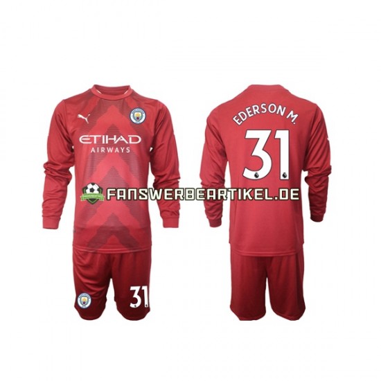 Ederson M 31 Torwart Trikot Manchester City Kinder Heimausrüstung 2022-2023 Langarm