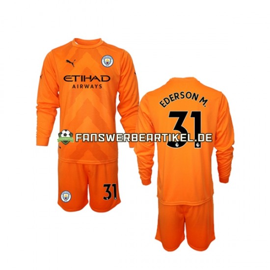 Ederson M 31 Torwart Trikot Manchester City Kinder Ausweich ausrüstung 2022-2023 Langarm