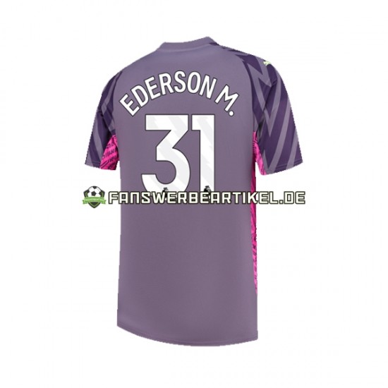 Ederson Moraes 31 Torwart Trikot Manchester City Herren Auswärtsausrüstung 2023-2024 Kurzarm