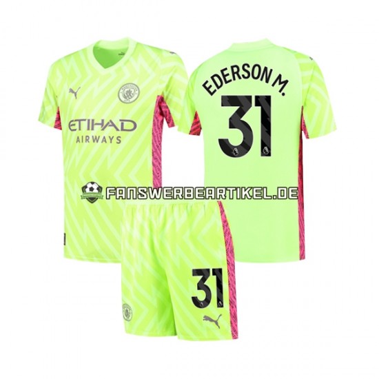 Ederson Moraes 31 Torwart Trikot Manchester City Kinder Ausweich ausrüstung 2023-2024 Kurzarm