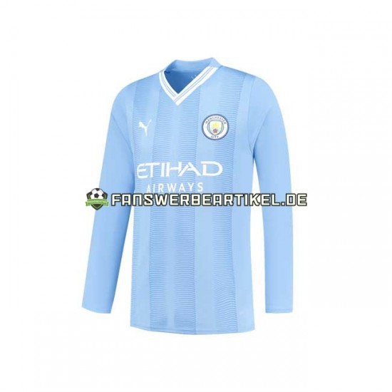 Trikot Manchester City Herren Heimausrüstung 2023-2024 Langarm