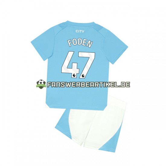 Phil Foden 47 Trikot Manchester City Kinder Heimausrüstung 2023-2024 Kurzarm