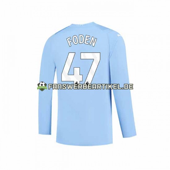 Phil Foden 47 Trikot Manchester City Herren Heimausrüstung 2023-2024 Langarm