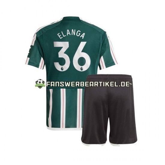 Anthony Elanga 36 Trikot Manchester United Kinder Auswärtsausrüstung 2023-2024 Kurzarm