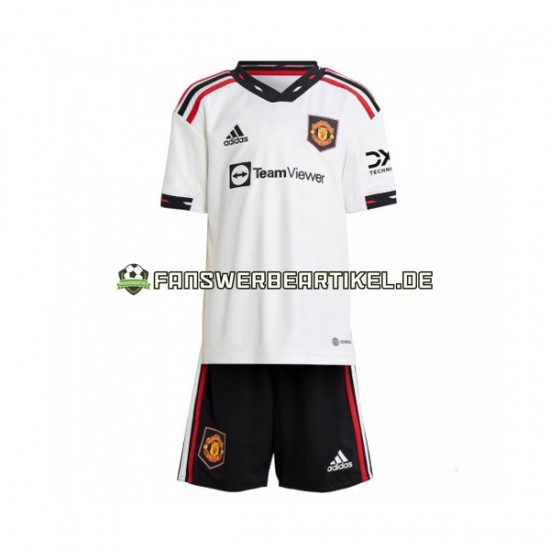 Trikot Manchester United Kinder Auswärtsausrüstung 2022-2023 Kurzarm