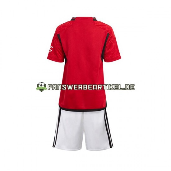 Trikot Manchester United Kinder Heimausrüstung 2023-2024 Kurzarm