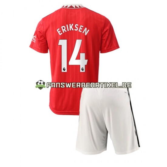 Christian Eriksen 14 Trikot Manchester United Kinder Heimausrüstung 2022-2023 Kurzarm