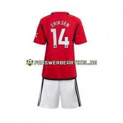 Eriksen 14 Trikot Manchester United Kinder Heimausrüstung 2023-2024 Kurzarm