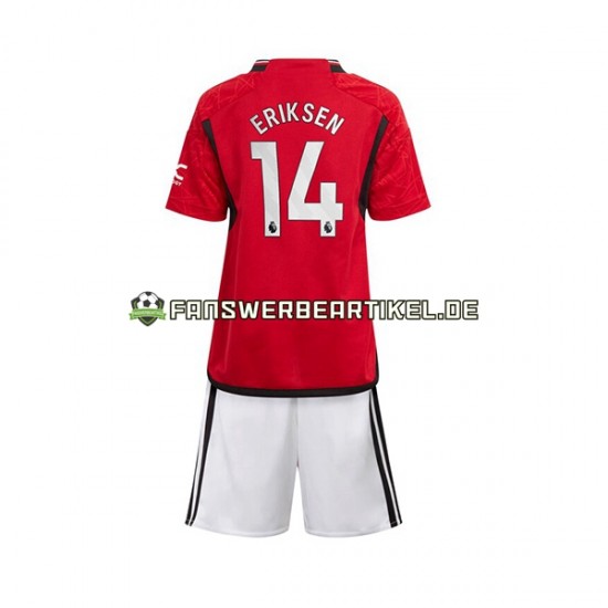 Eriksen 14 Trikot Manchester United Kinder Heimausrüstung 2023-2024 Kurzarm