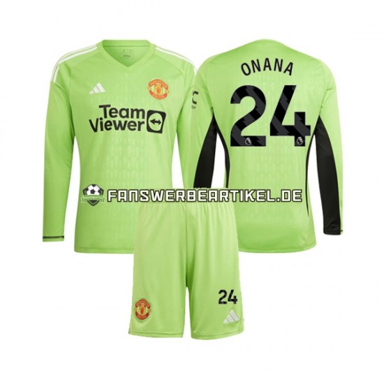 Andre Onana 24 Torwart Trikot Manchester United Kinder Heimausrüstung 2023-2024 Langarm